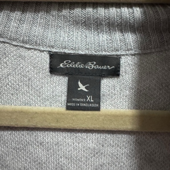 Eddie Bauer Gray/ White Chevron knit Half Zip Sweater Size XL - Picture 4 of 6